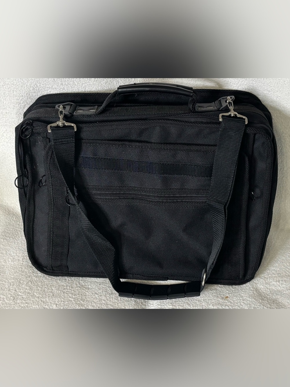 Men's Black Professional Briefcase Messenger Bag - Durable Work Carry